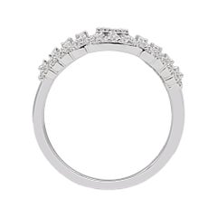 TJD 0.75 Carat Mixed-Cut Diamond Layered Ring in 14K White Gold