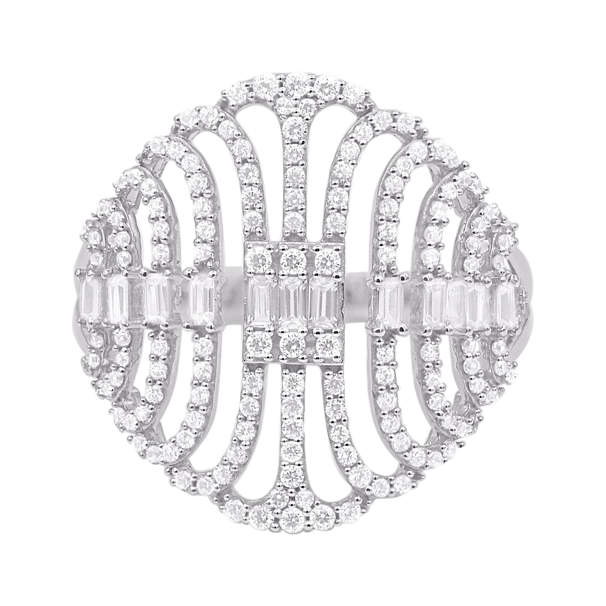 Contemporary TJD 0.75 Carat Natural Diamond 14 Karat White Gold Layered Engagement Ring For Sale