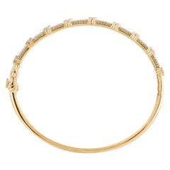 TJD 0.75 Carat Natural Round Diamond Bangle Bracelet in 18 Karat Yellow Gold