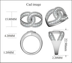 TJD 0.75 Carat Round & Baguette Diamond 14 Karat Yellow Gold Entwined-Wrap Ring