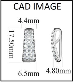 TJD 0.75 Carat Round Diamond 14 Karat White Gold Three-Row Vertical Bar Pendant