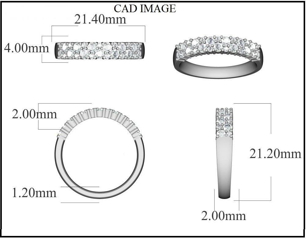 Hand crafted by our inhouse experts in 14 kt white gold and studded beautifully with 26 brilliant-cut diamonds in prong setting. The total diamond weight of this shemmering design is 0.75 Carat, H-I color I2 clarity
