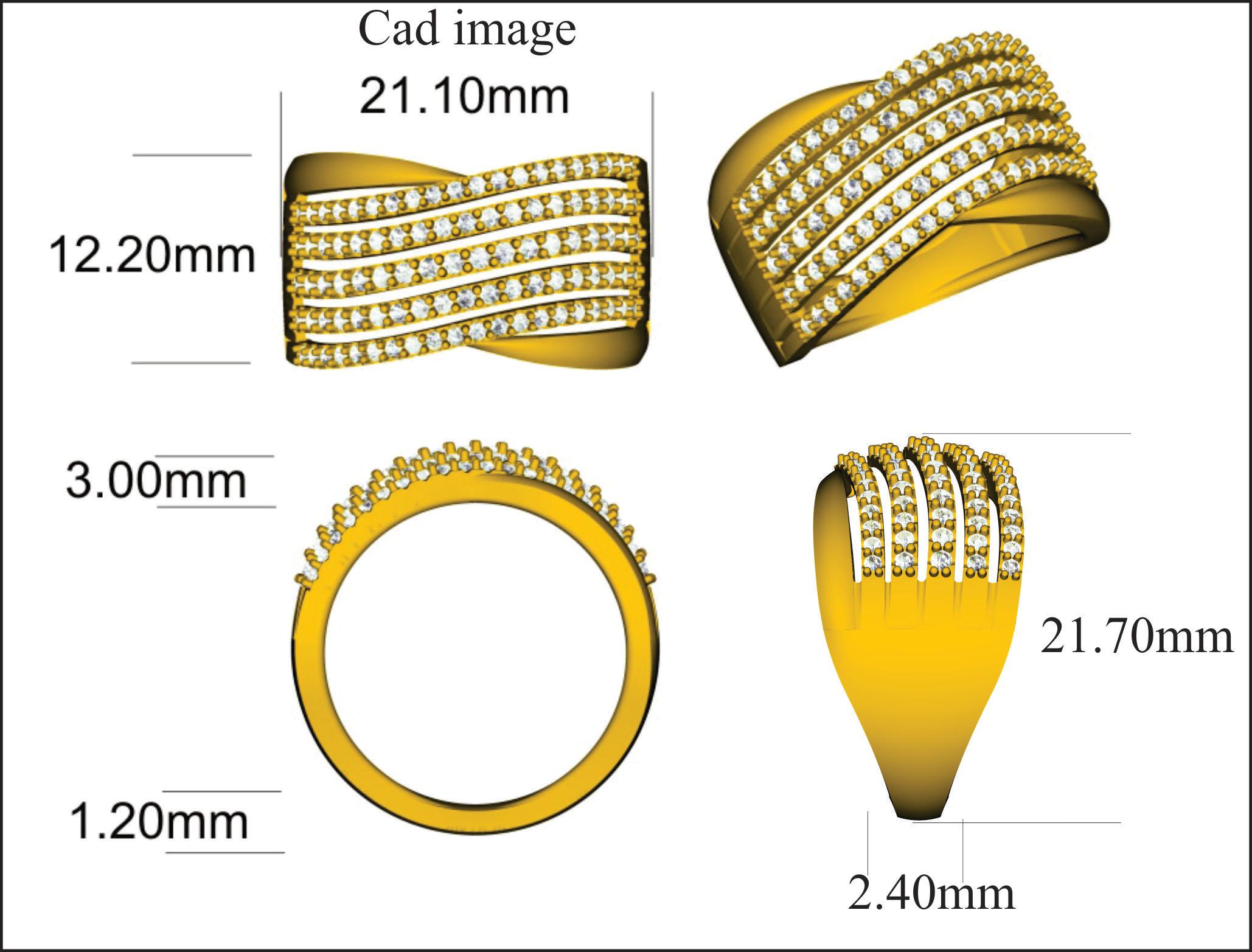 This multi row anniversary wedding band ring is accentuated with 96 round diamond beautifully set in prong setting. The total diamond weight is 0.75 Carat and H-I color I2 Clarity.