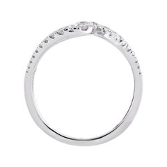 TJD 0.75 Carat Diamond Double Loop Bypass Ring in 14K White Gold