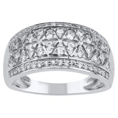 TJD 0.80 Carat Natural Diamond 14 Karat Gold Vintage-Style Wedding Band Ring