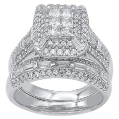 TJD 1 1/2 Carat Round, Baguette
Princess Cut Diamond 14K White Gold Bridal Set TJD 1 1/2 Carat Round, Baguette
Princess Cut Diamond 14K White Gold Bridal Set