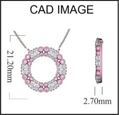 Colgante de diseño de círculo abierto con diamante redondo de 1/2 quilate y oro rosa de 14 quilates TJD