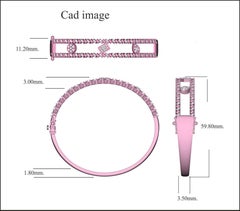 Brazalete de diamantes en racimo de diseño TJD en oro rosa de 14 quilates de 1 quilate con diamante redondo/baguette