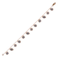 TJD Bracelet goutte à plusieurs cadres en or rose 14 carats avec diamants ronds de 1 carat