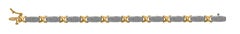 TJD 1.00 Carat Pavé Diamond Link Bracelet in 14K Two Tone Gold