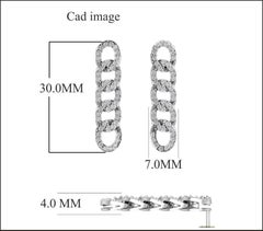 TJD 1 Karat runder Diamant 14 Karat zweifarbiges Gold ineinander verschlungene baumelnde Ohrringe