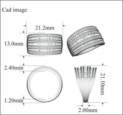 TJD 1 Karat runder Diamant 14 Karat Gelbgold abgestufter mehrreihiger Ehering mit Diamanten