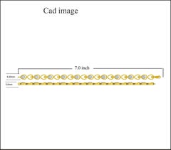 TJD 1 Carat Round Diamond Teardrop Motif Diamond Link Bracelet in Yellow Gold