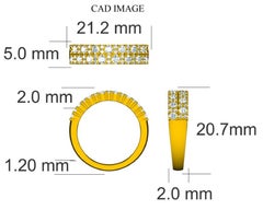 Bague d'anniversaire de mariage TJD en or blanc 14 carats avec diamants ronds de 1 carat