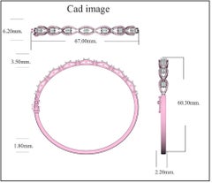 TJD 1.0 Carat Baguette & Round Diamond Infinity Bangle Bracelet in 14K Rose Gold