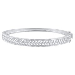 TJD Brazalete de Diamantes Baguette de 1,0 Quilates en Oro Blanco de 18 KT