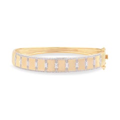 TJD Bracelet en or jaune 14 carats à diamants de 1,0 carat, taille brillant et baguette