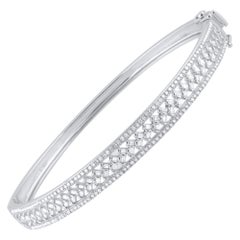 TJD 1,0 Karat Brillantschliff natürlicher Diamant-Armreif 14 KT Weißgold