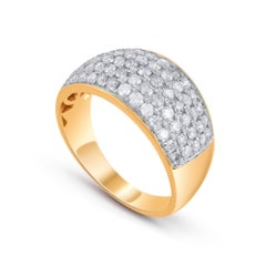 TJD 1.0 Carat Diamond 10 Karat Yellow Gold Prong Set Anniversary/Wedding Band