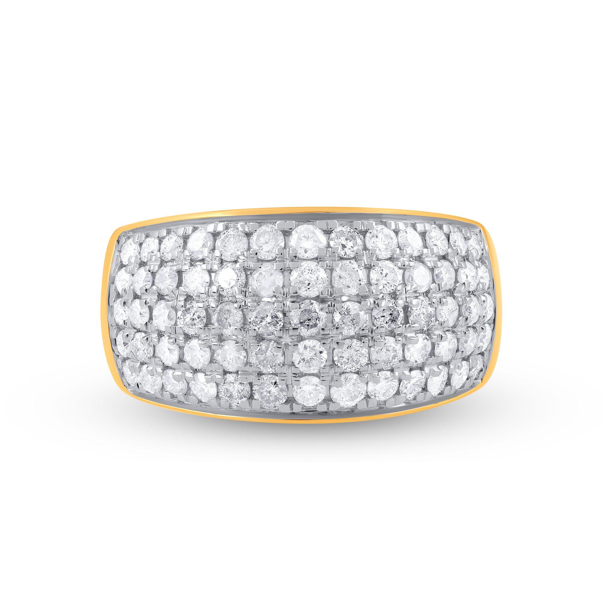 Contemporary TJD 1.0 Carat Diamond 10 Karat Yellow Gold Prong Set Anniversary/Wedding Band For Sale