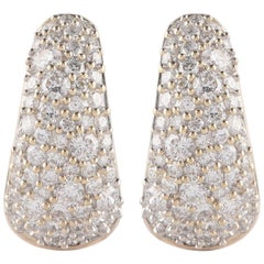 TJD 1,0 Karat natürlicher Diamant 14 Karat Gelbgold Wunderschöne Huggie-Ohrringe TJD 1,0 Karat natürlicher Diamant 14 Karat Gelbgold Wunderschöne Huggie-Ohrringe