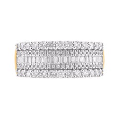 Anello nuziale in oro giallo TJD con diamante naturale da 1,0 carati e 14 carati