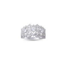 TJD 1.0 Carat Natural Diamond 14KT White Gold Vintage Wedding Band Ring