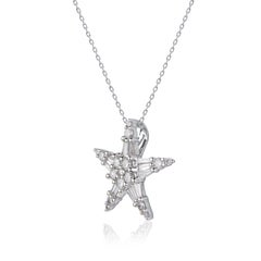 TJD 1.0 Carat Natural Round & Baguette Diamond Designer 14KT Gold Star Pendentif