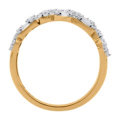 TJD 1,0 Karat runder und Baguette-Diamant 14 Karat Gelbgold Ehering