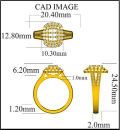 TJD 1.0 Carat Round and Princess Cut Diamond 14KT Gold Vintage Engagement Ring