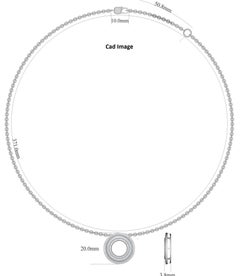 TJD 1.0 Carat Round & Baguette Diamond 14 Karat White Gold Circle Necklace