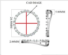 TJD 1.0 Carat Round & Baguette Diamond 14 Karat White Gold Open Circle Pendant