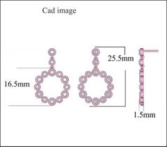 TJD 1,0 Karat runder Diamant 14 Karat Roségold Cluster Kreis-Tropfen-Ohrringe