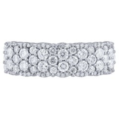 TJD 1.0 Carat Round Diamond 14 Karat White Gold Anniversary Band Ring