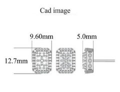 TJD 1.0 Carat Round Diamond 14 Karat White Gold Rectangle Box Stud Earrings