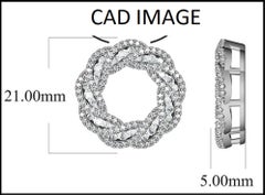 TJD 1,0 Karat runder Diamant 14 Karat Weißgold Spiral Design Runder Anhänger
