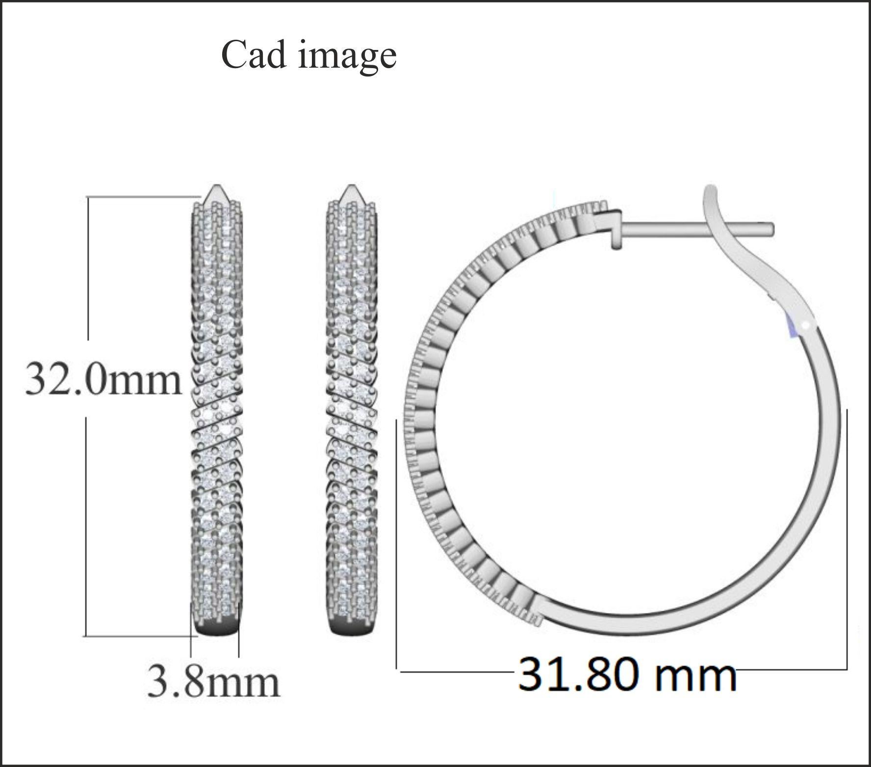 Elle adorera la simplicité de ces boucles d'oreilles en diamant. La boucle d'oreille est fabriquée en or jaune 14 carats et présente des diamants blancs naturels de taille ronde 100. Le sertissage et la finition polie complètent la sophistication