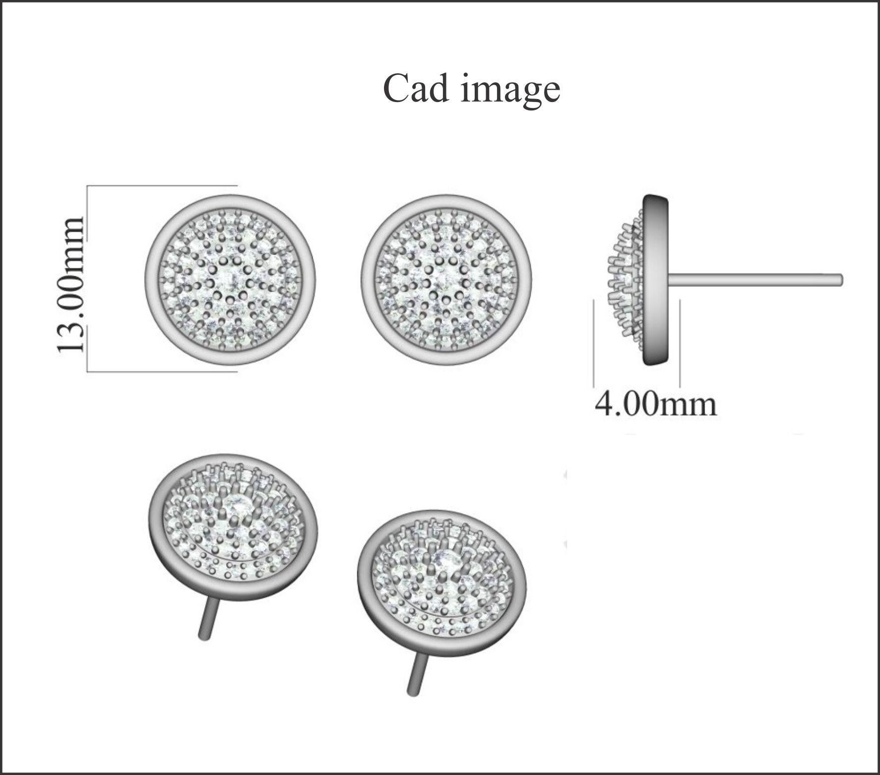 Prêtes pour toutes les occasions, ces boucles d'oreilles à monture en diamant sont d'un look étincelant qu'elle portera avec tout. Les boucles d'oreilles sont fabriquées en or 14 carats, au choix blanc, rose ou jaune, et présentent 104 diamants