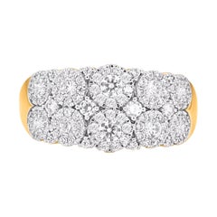 Alliance en or jaune 14 carats avec diamants ronds de 1,0 carat TJD
