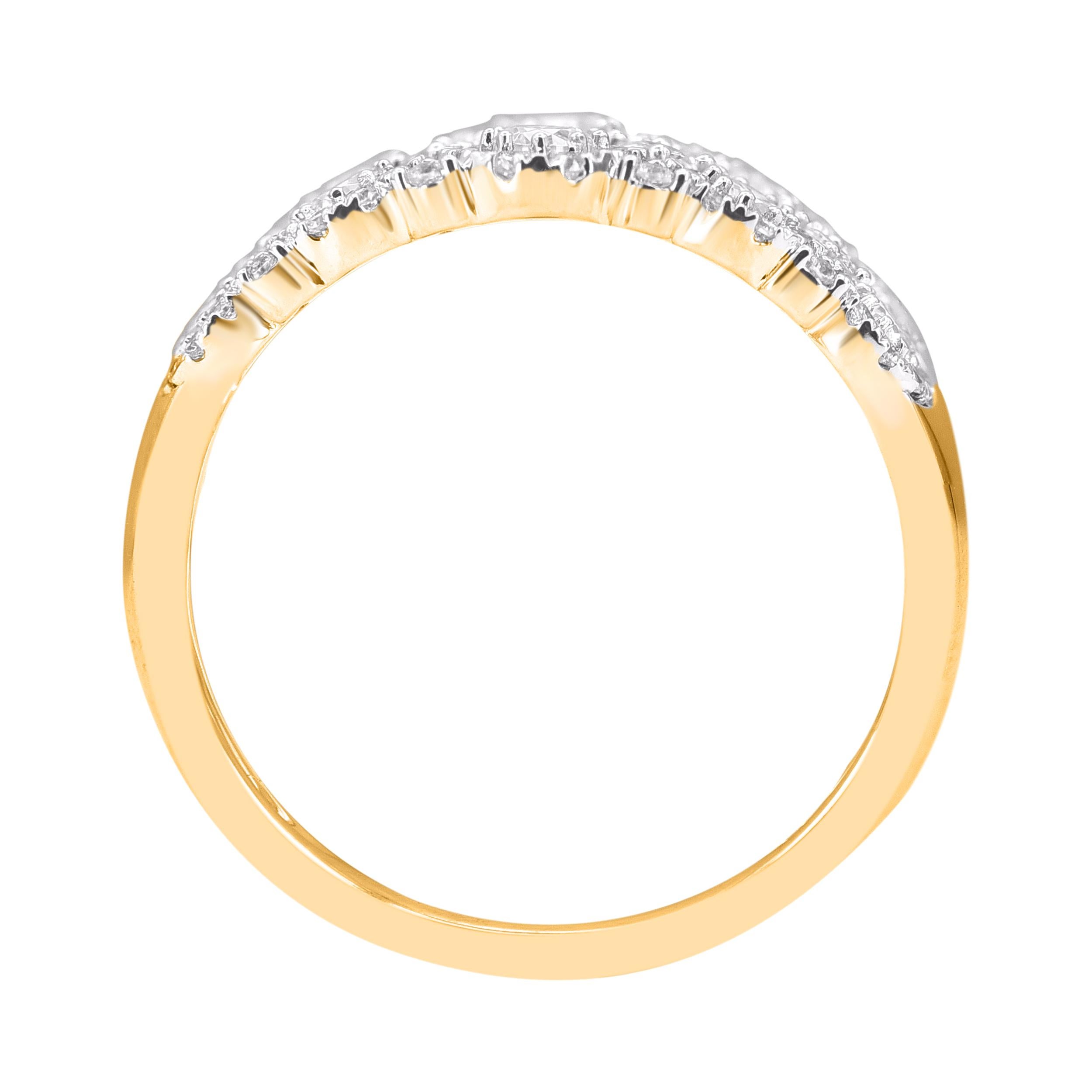 Art Deco TJD 1.0 Carat Round Diamond 14 Karat Yellow Gold Wedding Band Ring For Sale