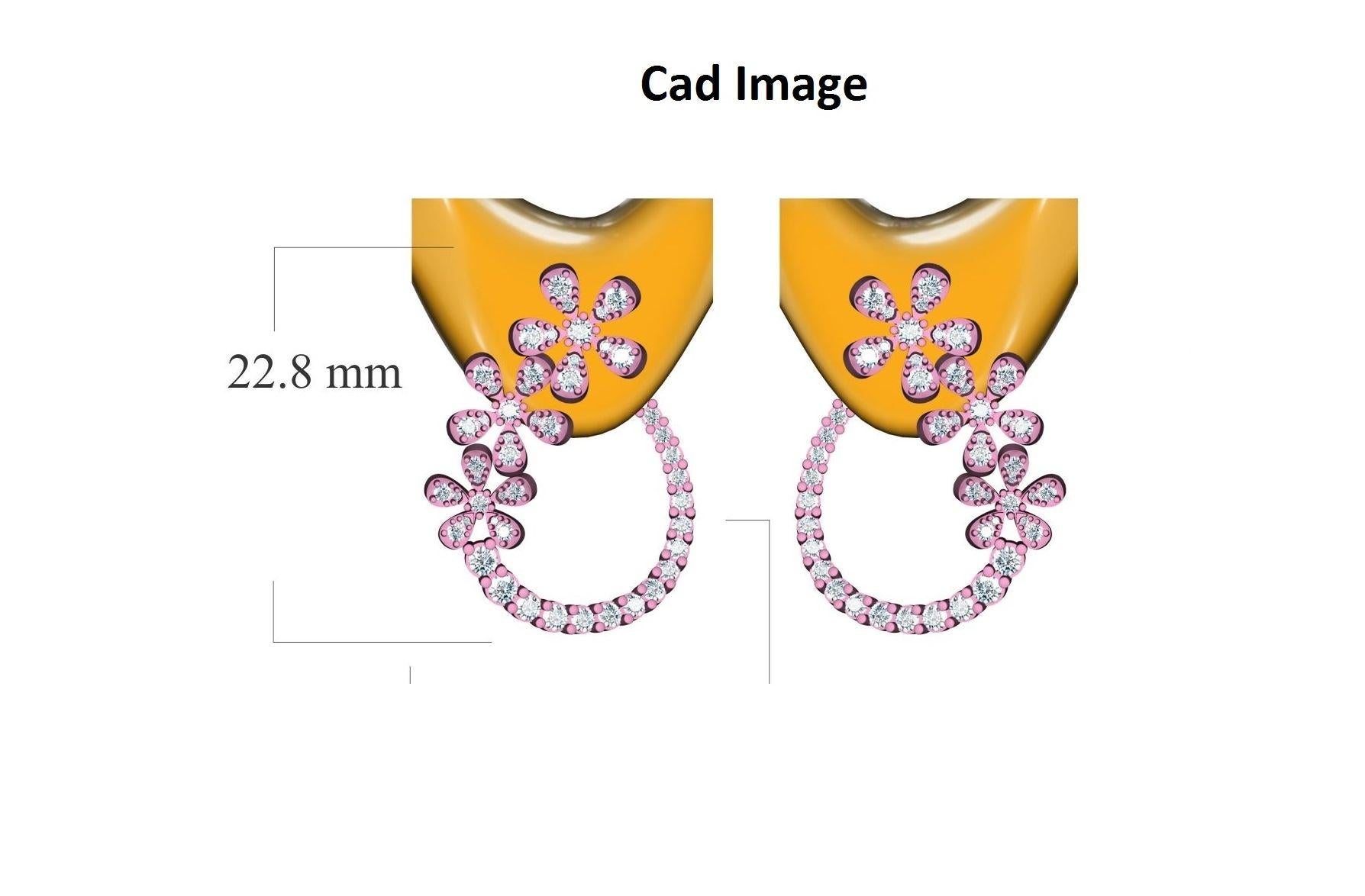 Ogni look trae vantaggio dalla brillantezza di un paio di splendidi orecchini con diamanti dal design floreale. Realizzato a mano dai nostri esperti in oro rosa 14 carati, affascina con 1,00 carati e 98 diamanti naturali rotondi incastonati in una