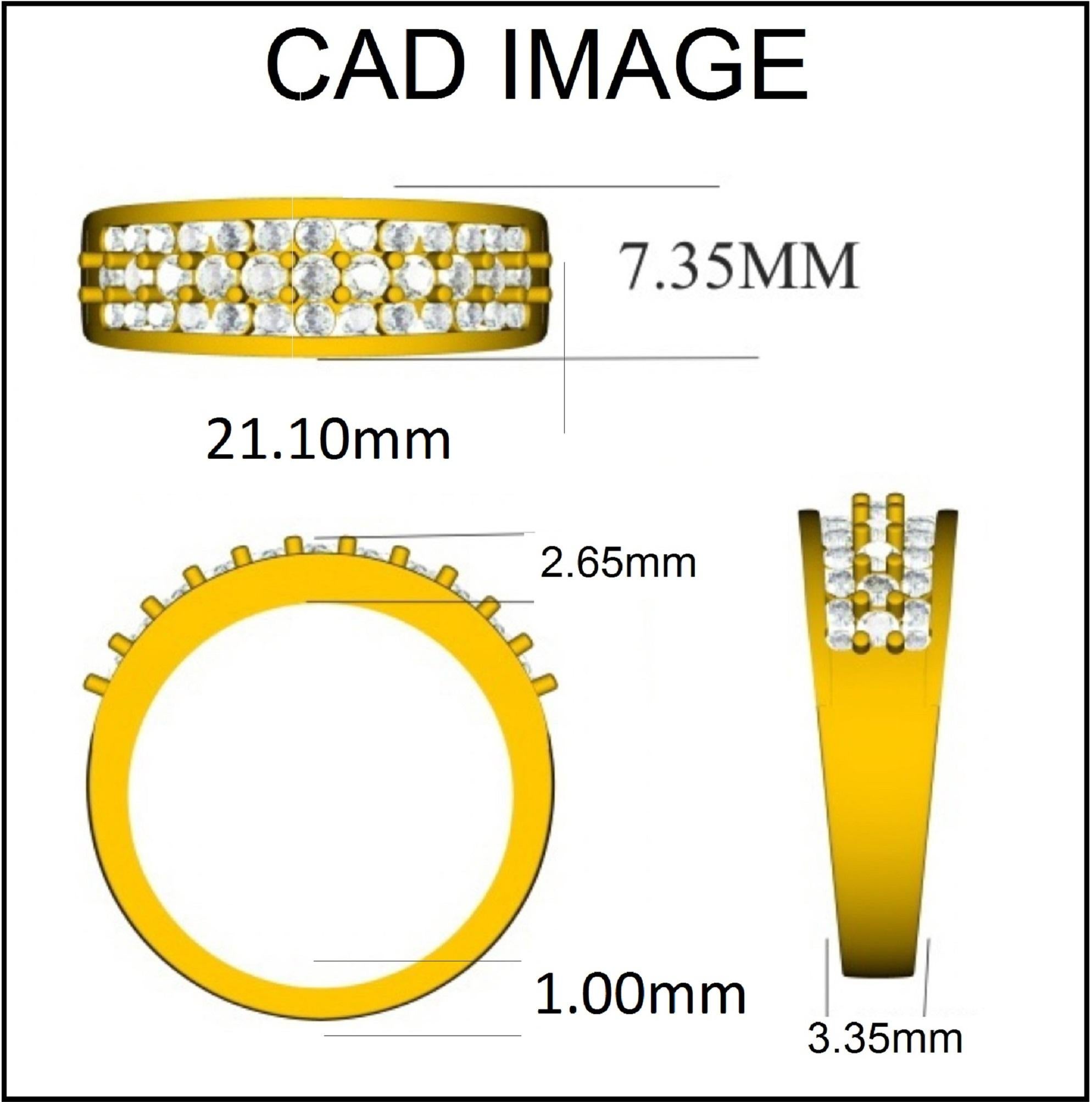 Exquisite 14K white gold wedding band featuring 37 white diamonds. This ring is superbly detailed to perfection and set with 1.00 carat of sparkling round diamonds in secured channel and prong setting. The diamonds are natural, not-treated and shine