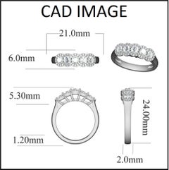 TJD 1.0 Carat Round Diamond 14K Yellow Gold 5-Stone Halo Anniversary Band Ring