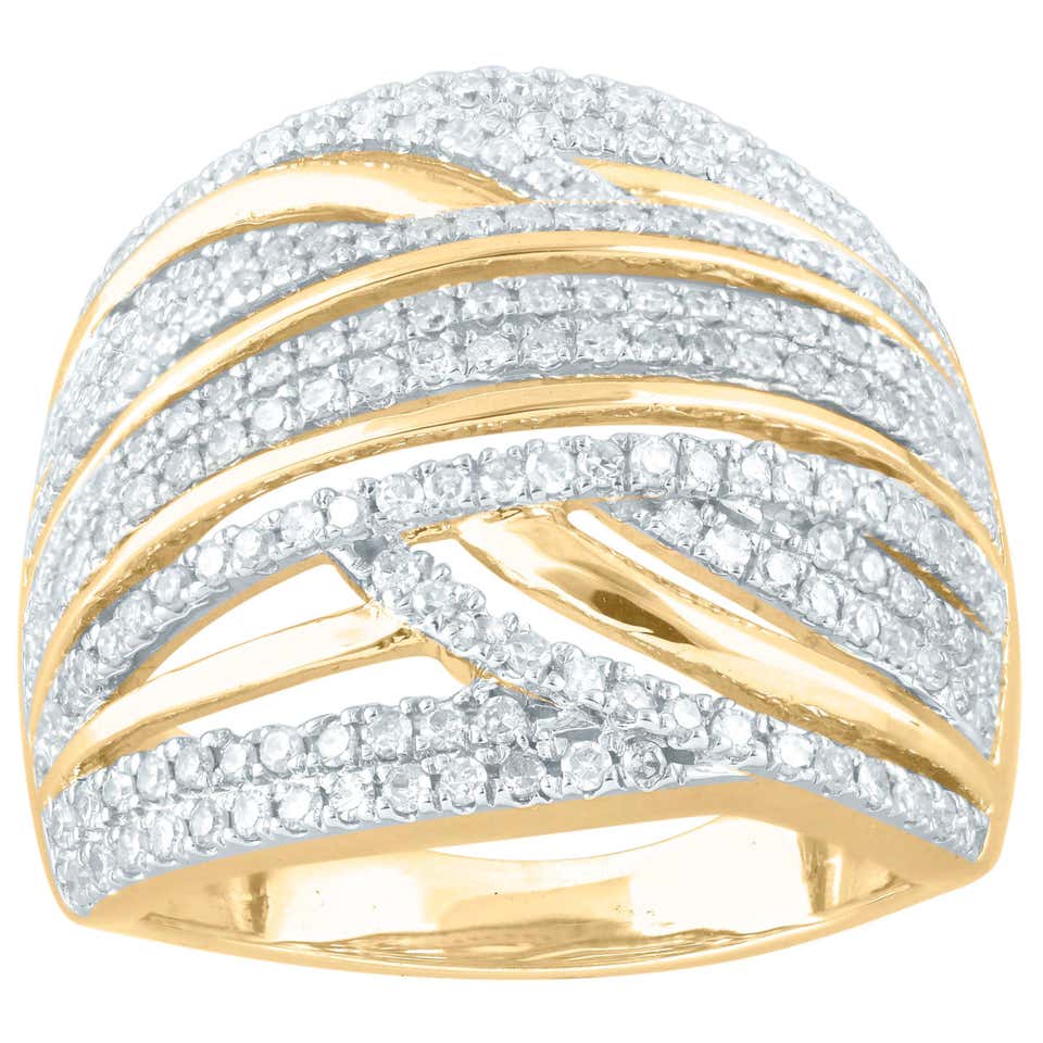Customizable 14K Yellow Gold Multi Sapphire and Diamond Wedding Ring ...