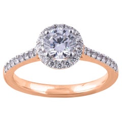 TJD 1.0 Carat Round Diamond 18 Karat Rose Gold Anatomy of Engagement Ring