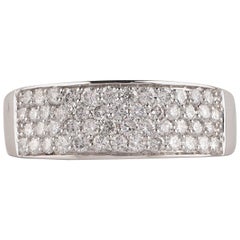 TJD 1.0 Carat Round Diamond 18 Karat White Gold Anniversary/ Wedding Band