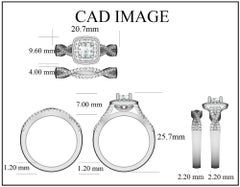 TJD 1.0 Carat Round Diamond 18 Karat White Gold Twisted Shank Bridal Ring Set