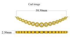 TJD 1.0 Carat Round Diamond 18 Karat Yellow Gold Bezel Set Fashion Necklace