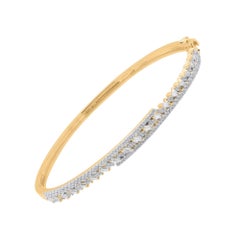 TJD 1.0 Ct Natural Round 
Baguette Diamond Bangle Bracelet in 18KT Yellow Gold