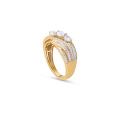 TJD 1.00 Carat Brilliant Diamond 18 Karat Yellow Gold Diamond Wedding Band